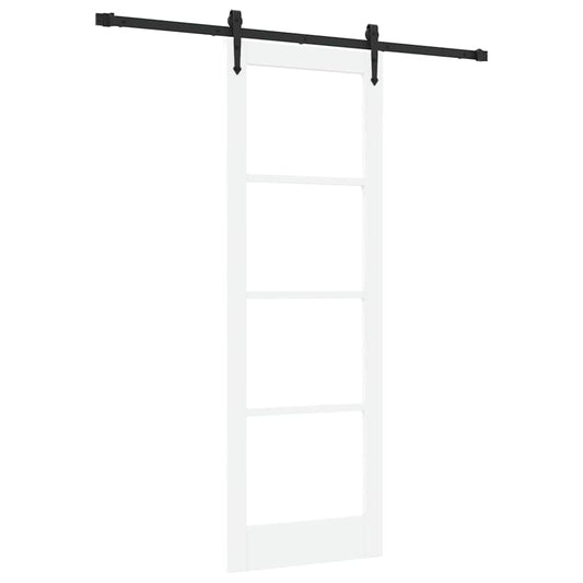 Schiebetür Weiß 73,5 x 211 cm Holz und Metall