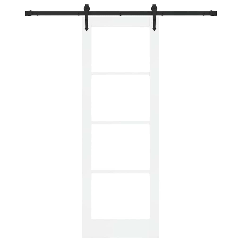 Schiebetür Weiß 73,5 x 211 cm Holz und Metall