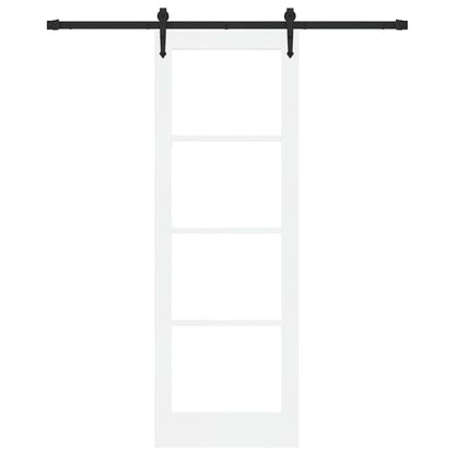 Schiebetür Weiß 73,5 x 211 cm Holz und Metall
