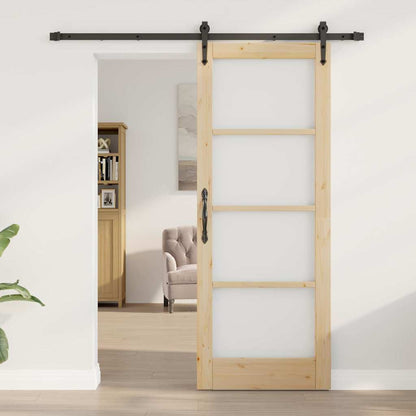 Schiebetür Braun 78 x 202 cm Holz und Metall