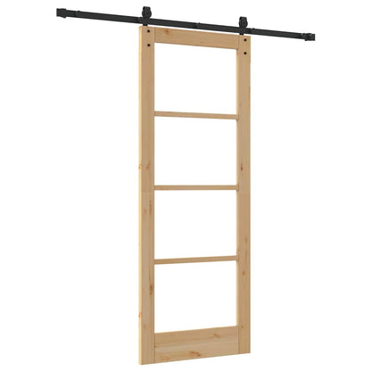 Schiebetür Braun 78 x 202 cm Holz und Metall