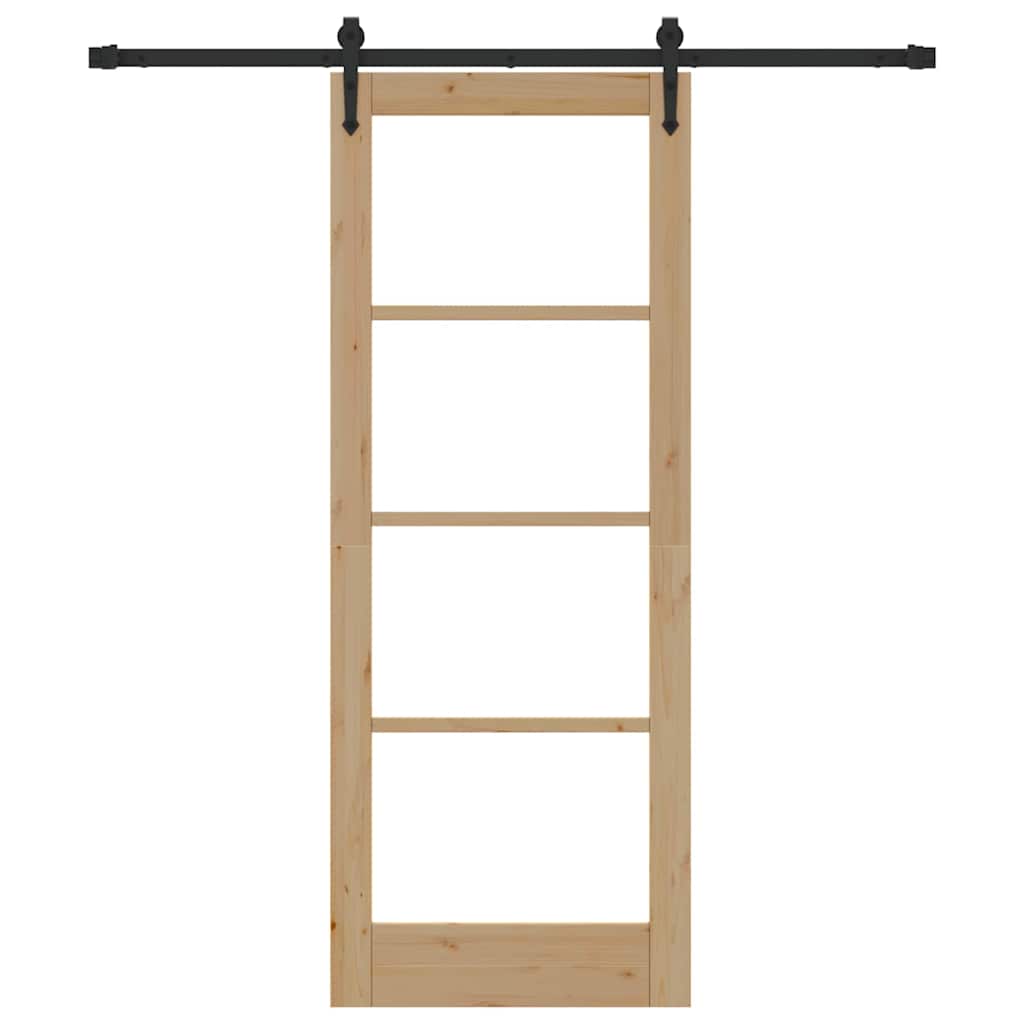 Schiebetür Braun 78 x 202 cm Holz und Metall