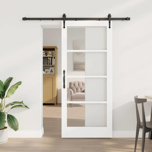 Schiebetür Weiß 78 x 202 cm Holz und Metall