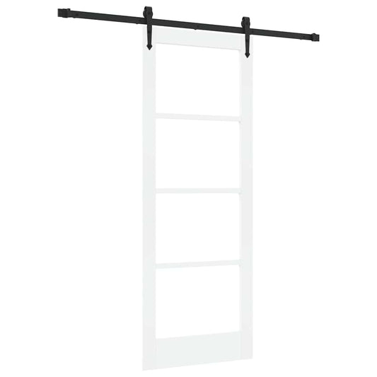 Schiebetür Weiß 78 x 202 cm Holz und Metall