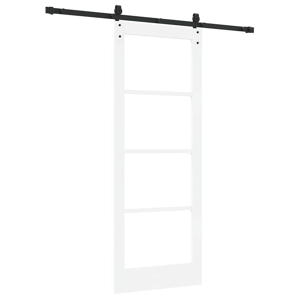 Schiebetür Weiß 78 x 202 cm Holz und Metall