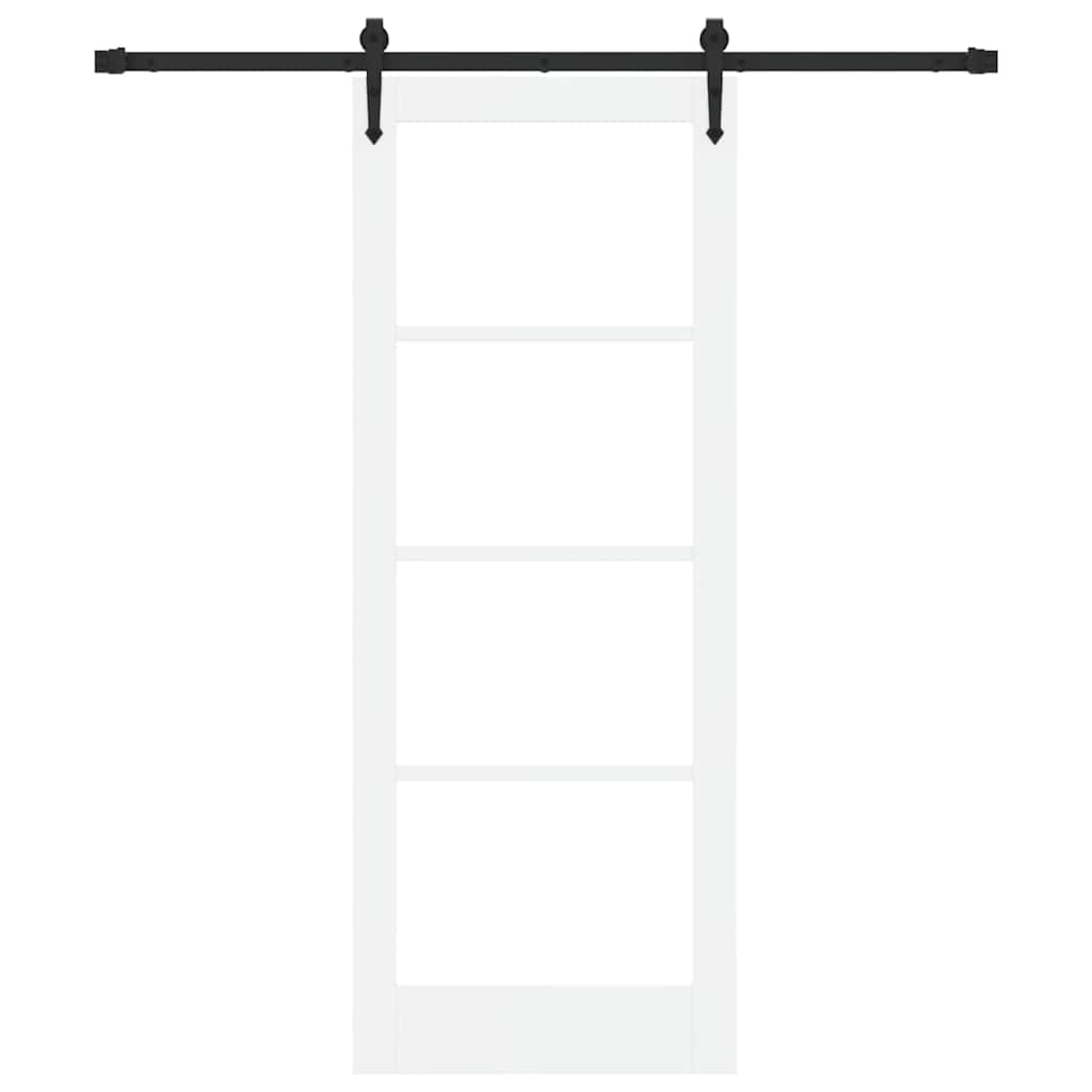 Schiebetür Weiß 78 x 202 cm Holz und Metall