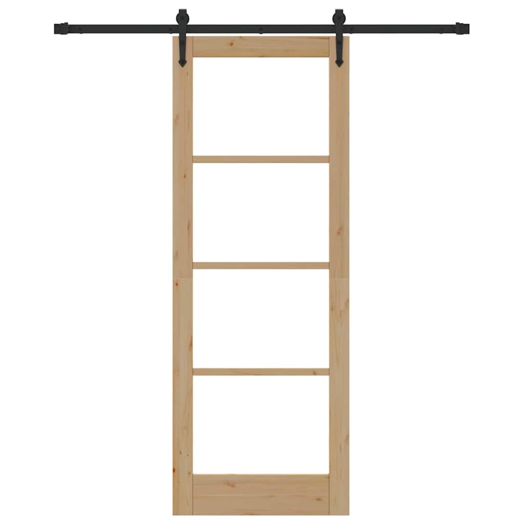 Schiebetür Braun 78 x 211 cm Holz und Metall