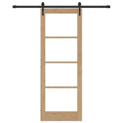 Schiebetür Braun 78 x 211 cm Holz und Metall