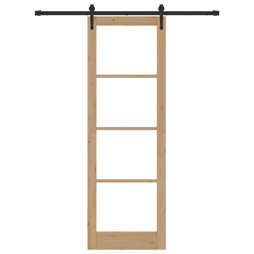 Schiebetür Braun 78 x 232 cm Holz und Metall