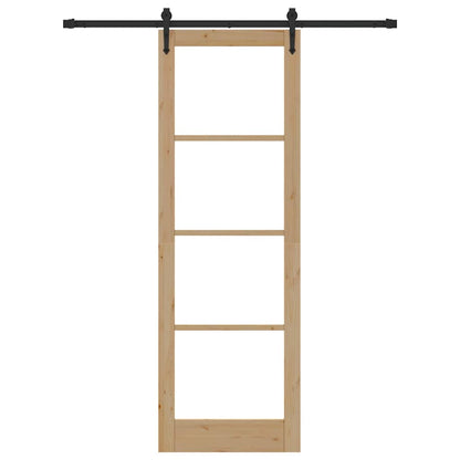 Schiebetür Braun 78 x 232 cm Holz und Metall