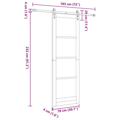 Schiebetür Braun 78 x 232 cm Holz und Metall