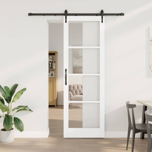 Schiebetür Weiß 78 x 232 cm Holz und Metall