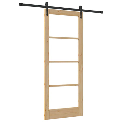 Schiebetür Braun 83 x 202 cm Holz und Metall