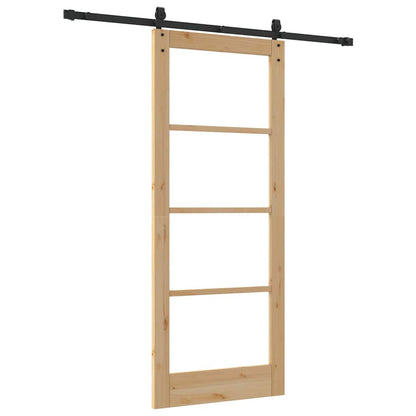 Schiebetür Braun 83 x 202 cm Holz und Metall