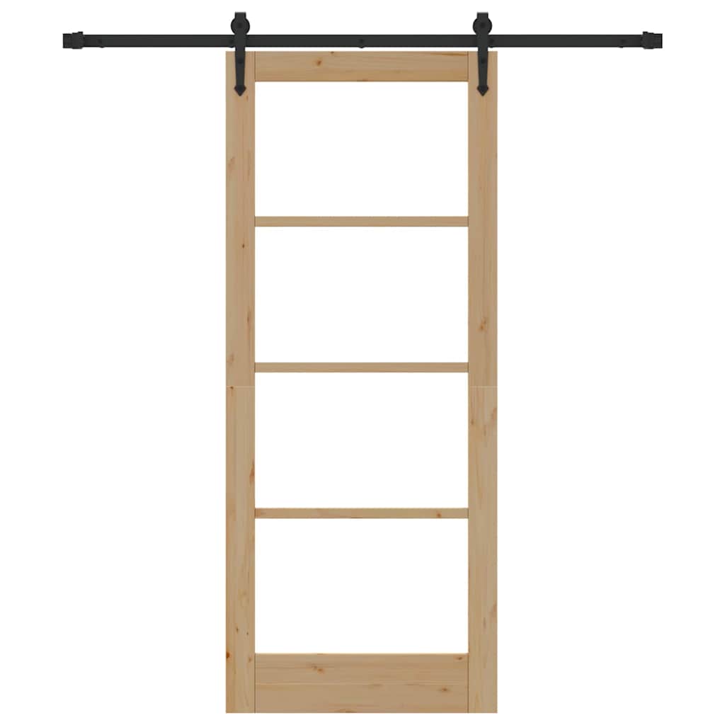 Schiebetür Braun 83 x 202 cm Holz und Metall
