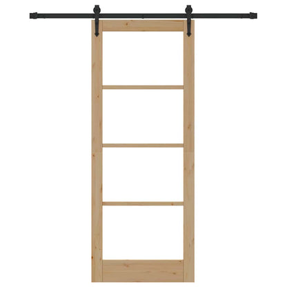 Schiebetür Braun 83 x 211 cm Holz und Metall