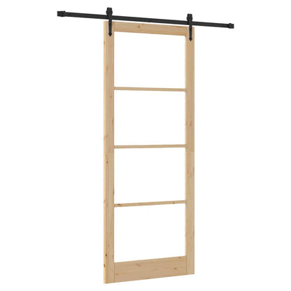 Schiebetür Braun 83 x 232 cm Holz und Metall