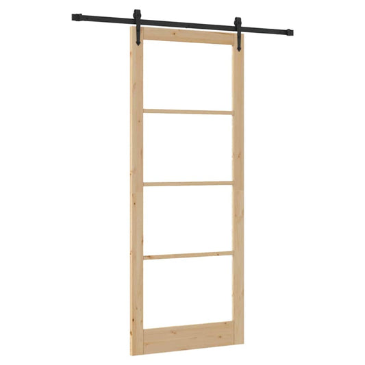 Schiebetür Braun 83 x 232 cm Holz und Metall