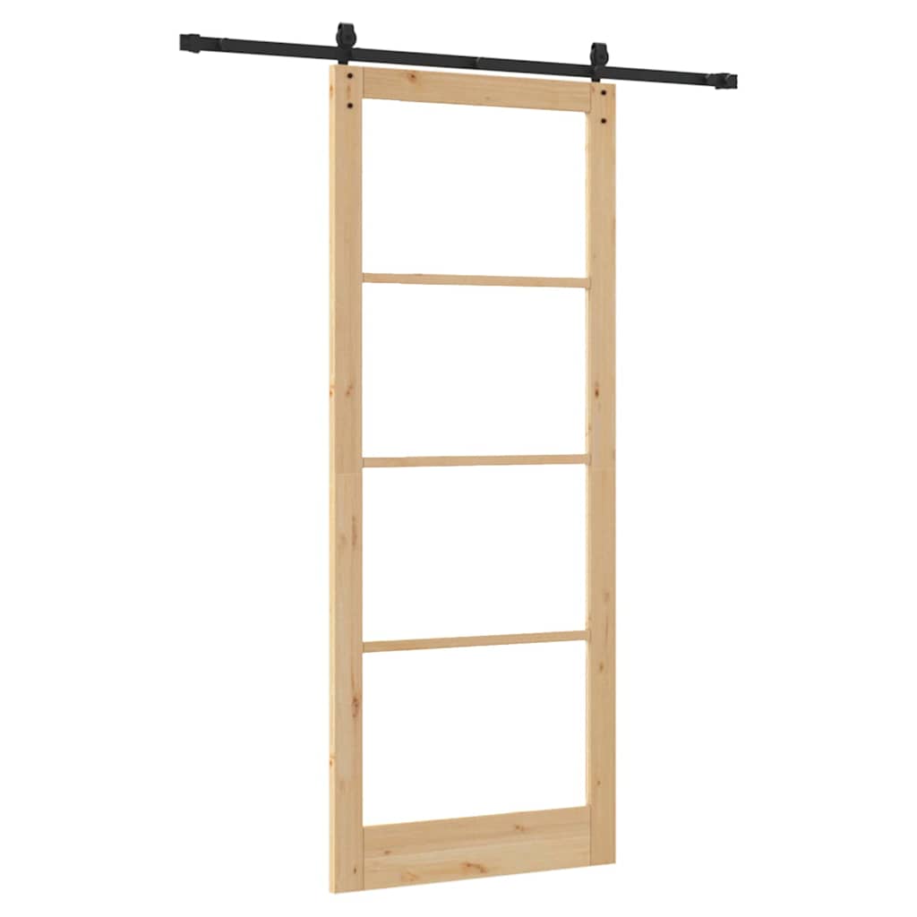 Schiebetür Braun 83 x 232 cm Holz und Metall