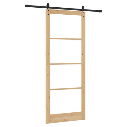 Schiebetür Braun 83 x 232 cm Holz und Metall