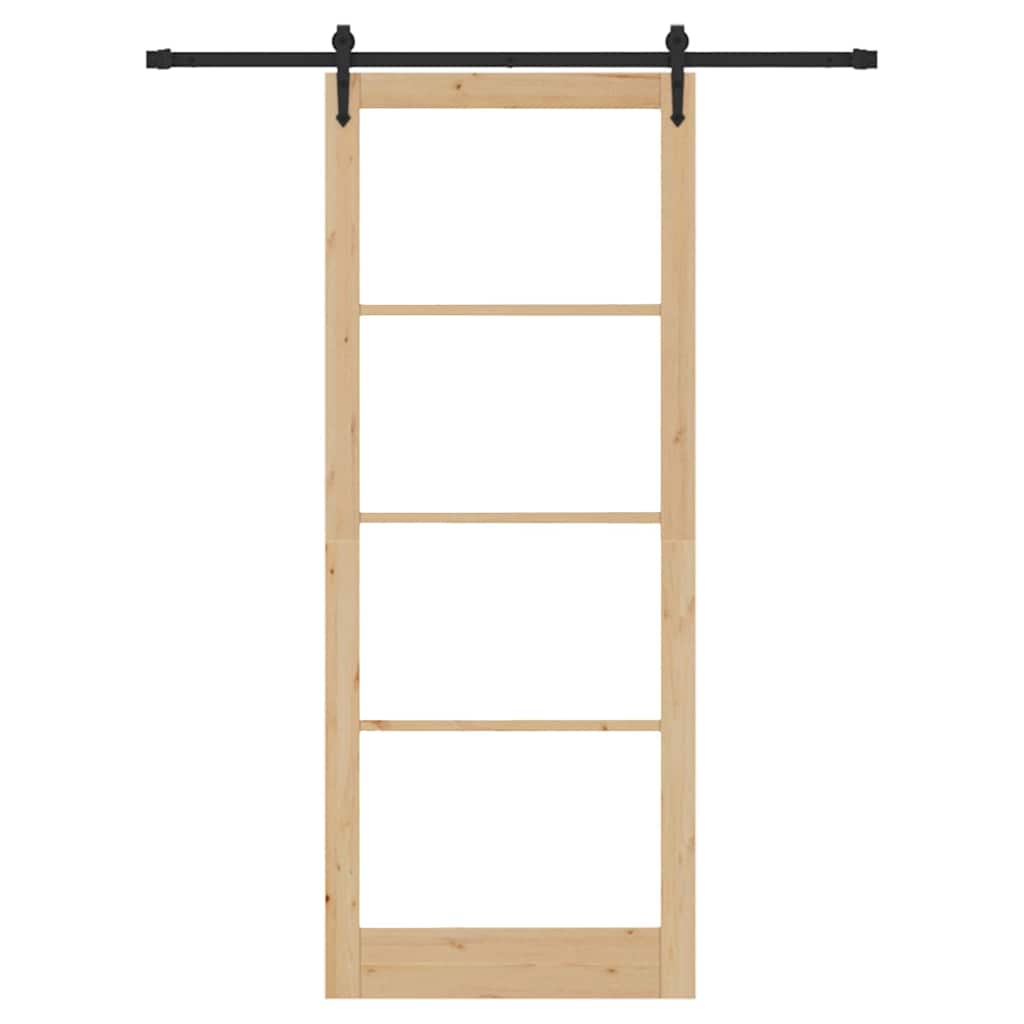 Schiebetür Braun 83 x 232 cm Holz und Metall