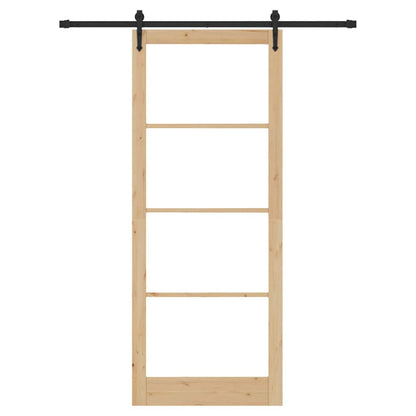 Schiebetür Braun 83 x 232 cm Holz und Metall
