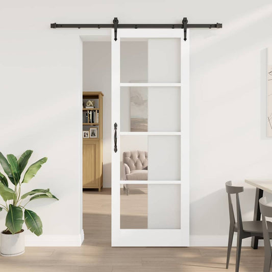 Schiebetür Weiß 83 x 232 cm Holz und Metall