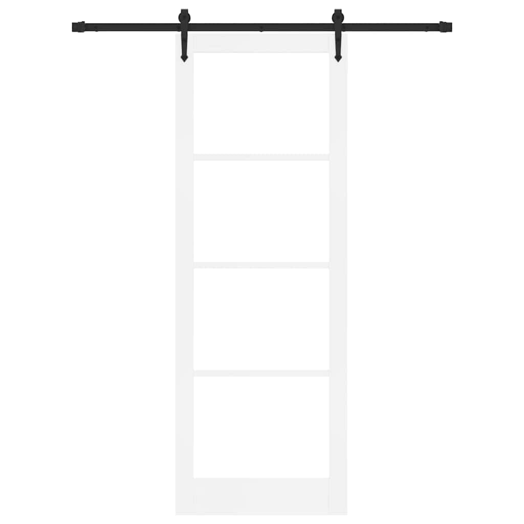 Schiebetür Weiß 83 x 232 cm Holz und Metall