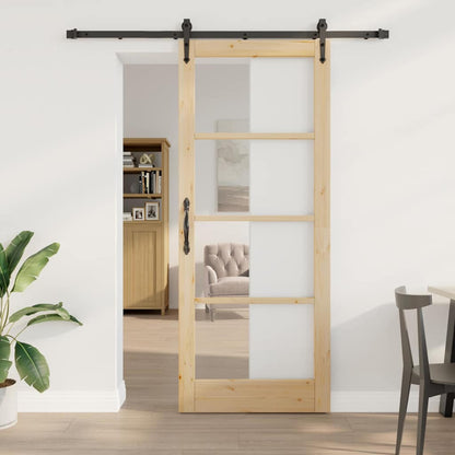 Schiebetür Braun 86 x 211 cm Holz und Metall