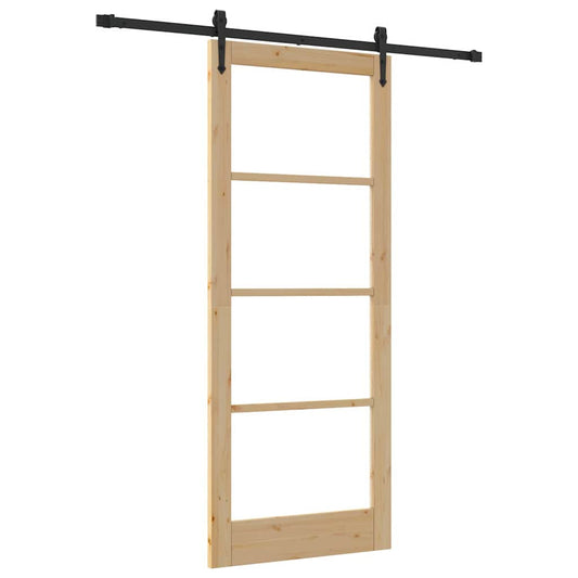 Schiebetür Braun 86 x 211 cm Holz und Metall