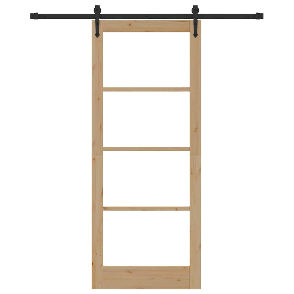 Schiebetür Braun 86 x 211 cm Holz und Metall