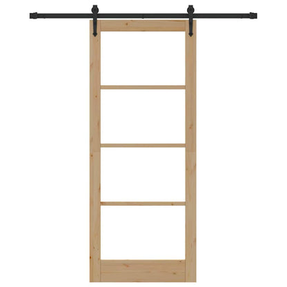 Schiebetür Braun 86 x 211 cm Holz und Metall