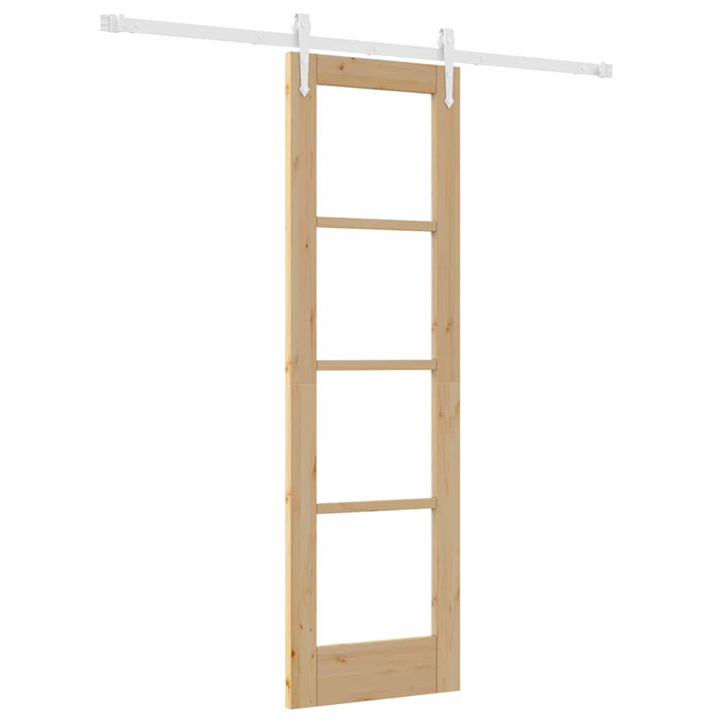 Schiebetür Braun 61 x 198,5 cm Holz und Metall