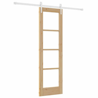 Schiebetür Braun 61 x 198,5 cm Holz und Metall