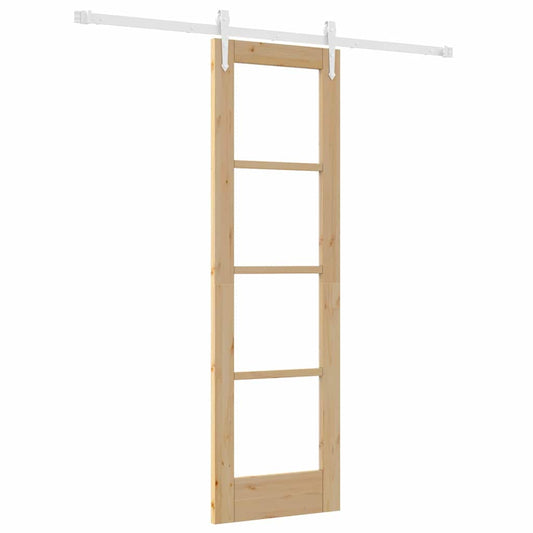 Schiebetür Braun 61 x 198,5 cm Holz und Metall