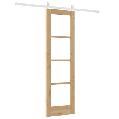 Schiebetür Braun 61 x 198,5 cm Holz und Metall