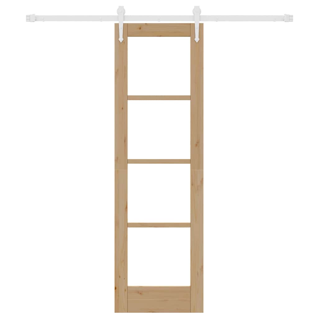Schiebetür Braun 61 x 198,5 cm Holz und Metall