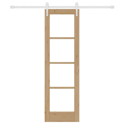 Schiebetür Braun 61 x 198,5 cm Holz und Metall