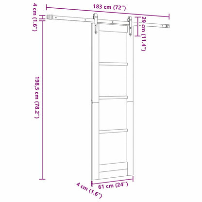 Schiebetür Braun 61 x 198,5 cm Holz und Metall
