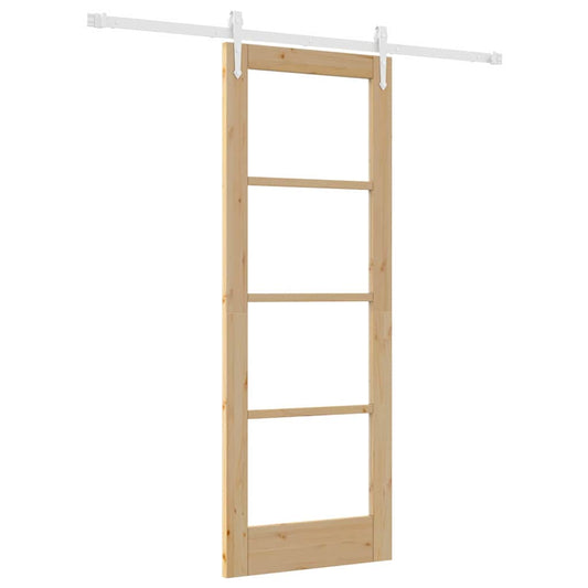 Schiebetür Braun 73,5 x 198,5 cm Holz und Metall