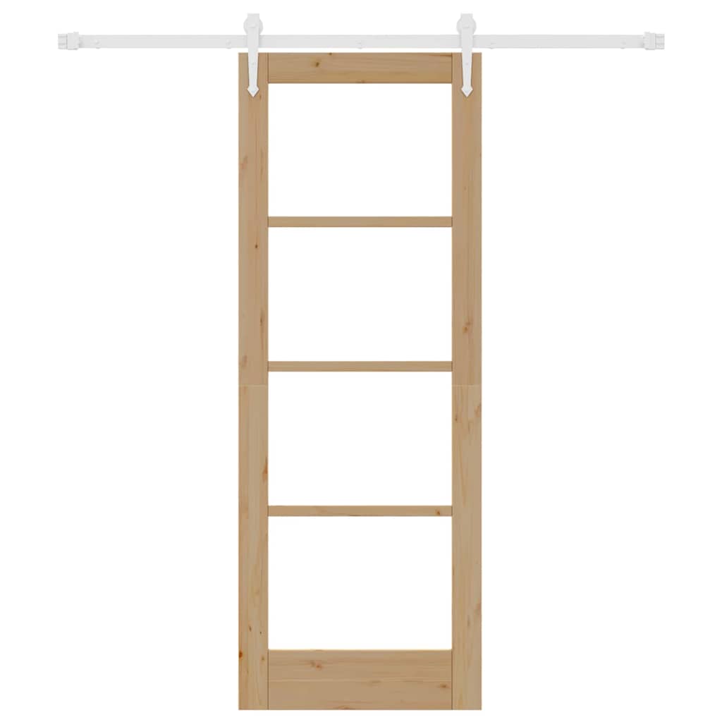 Schiebetür Braun 73,5 x 198,5 cm Holz und Metall