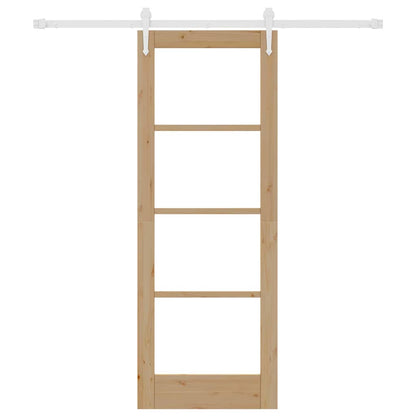 Schiebetür Braun 73,5 x 198,5 cm Holz und Metall