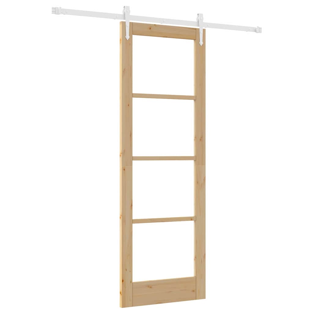 Schiebetür Braun 73,5 x 211 cm Holz und Metall