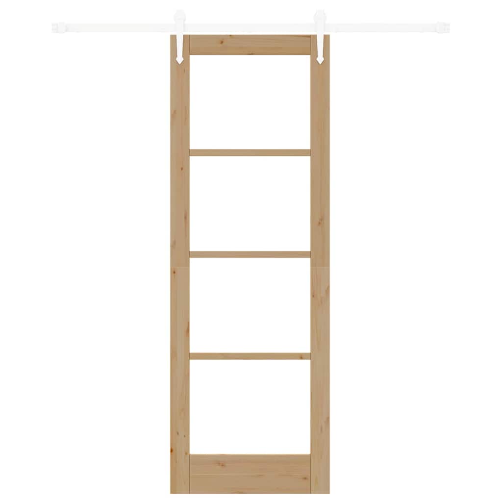 Schiebetür Braun 73,5 x 211 cm Holz und Metall