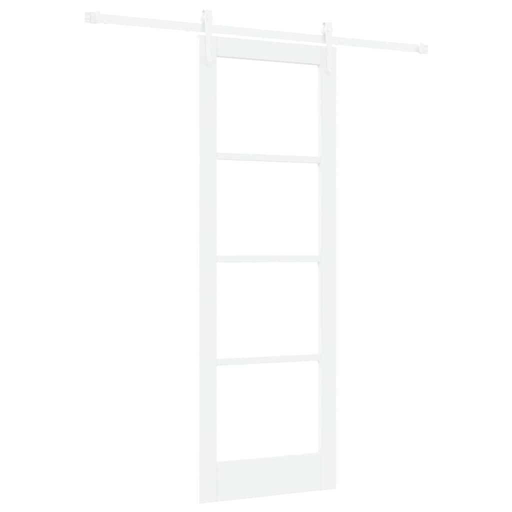 Schiebetür Weiß 73,5 x 211 cm Holz und Metall