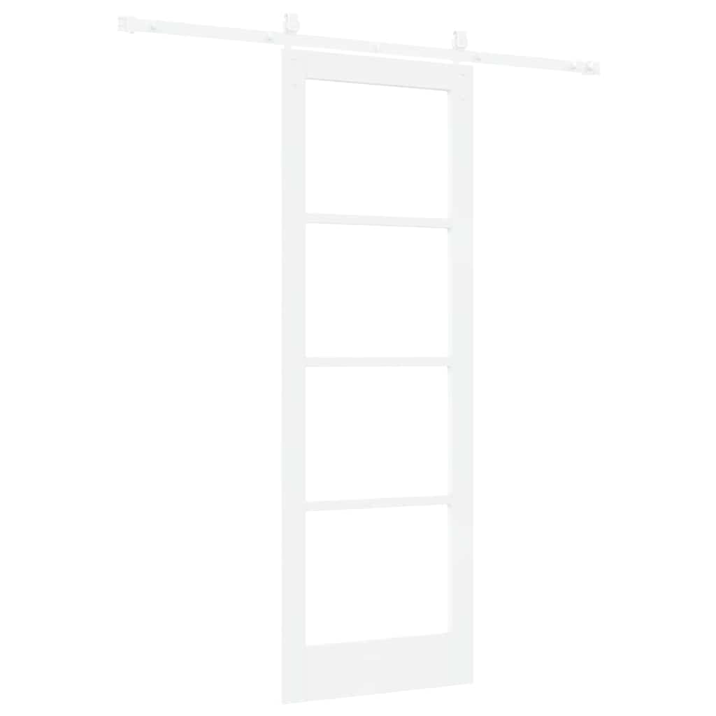 Schiebetür Weiß 73,5 x 211 cm Holz und Metall