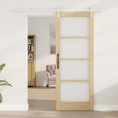 Schiebetür Braun 78 x 202 cm Holz und Metall