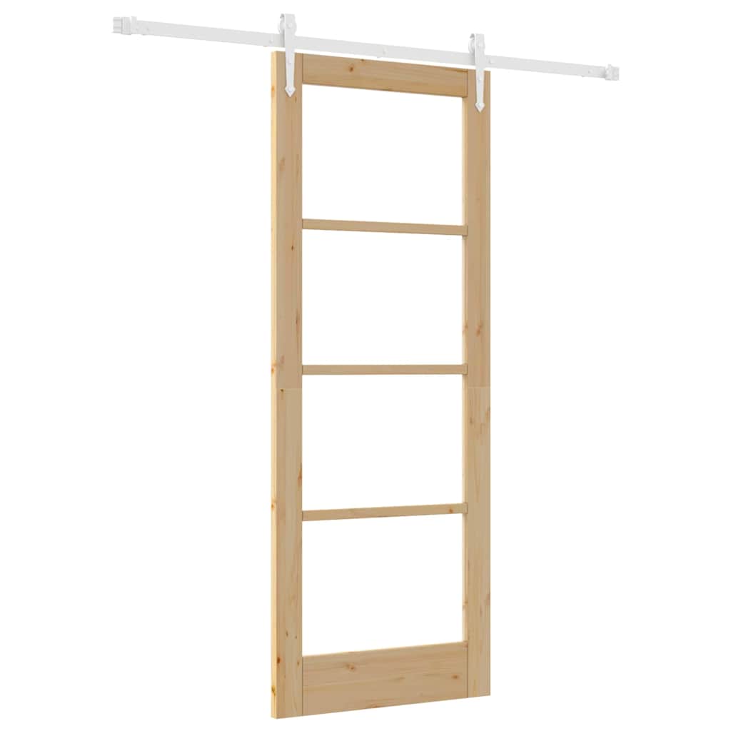 Schiebetür Braun 78 x 202 cm Holz und Metall