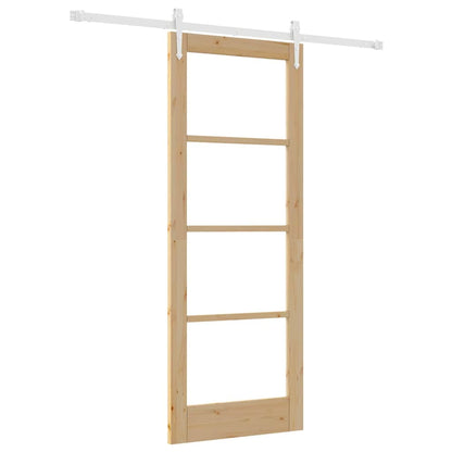 Schiebetür Braun 78 x 202 cm Holz und Metall