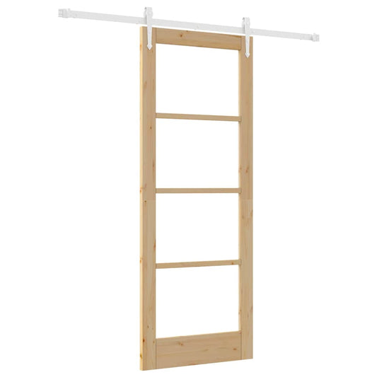 Schiebetür Braun 78 x 202 cm Holz und Metall